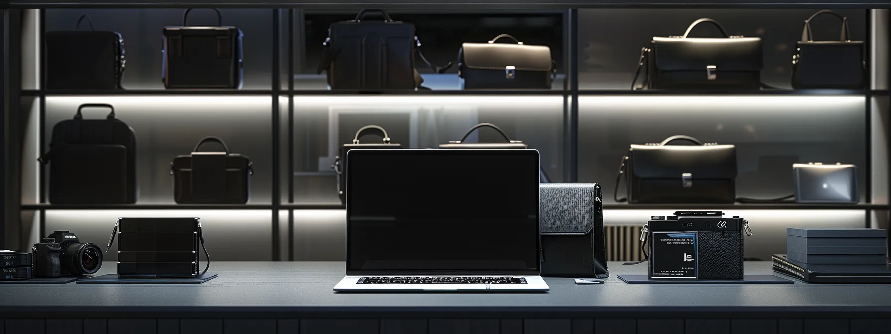 a sleek and stylish display of discounted accessories on a laptop screen.