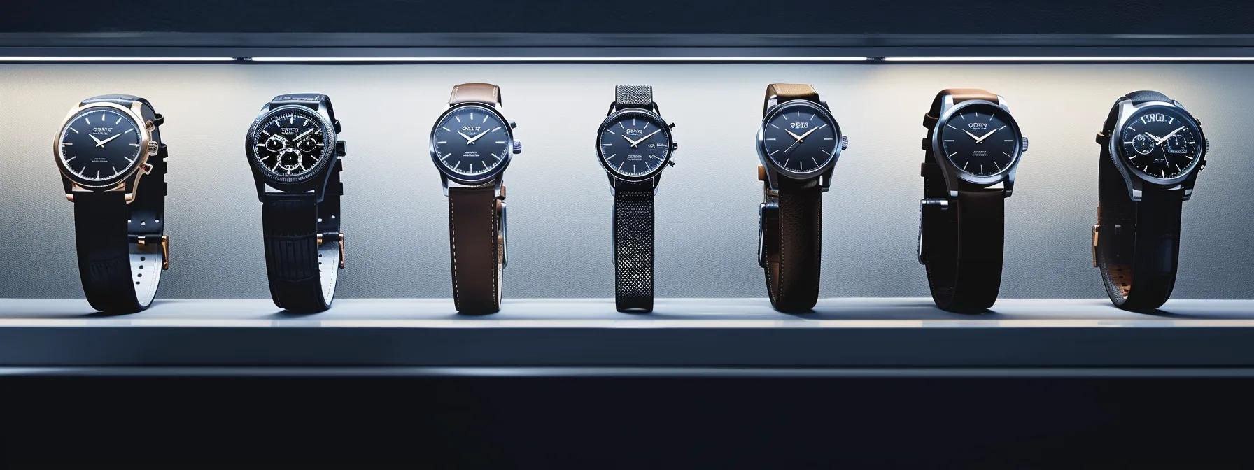 a collection of elegant, eco-friendly watches displayed under soft, natural light, highlighting their innovative designs and advanced technology against a minimalist backdrop.